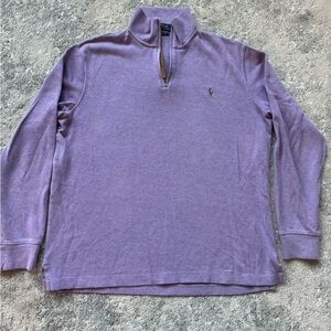 POLO Ralph Lauren 3/4 quarter zip sweater, purple, sz L